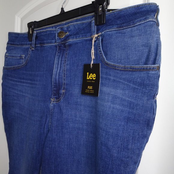 NWT Lee Plus Size High Rise Skinny Ankle Blue Jeans - Picture 3 of 7